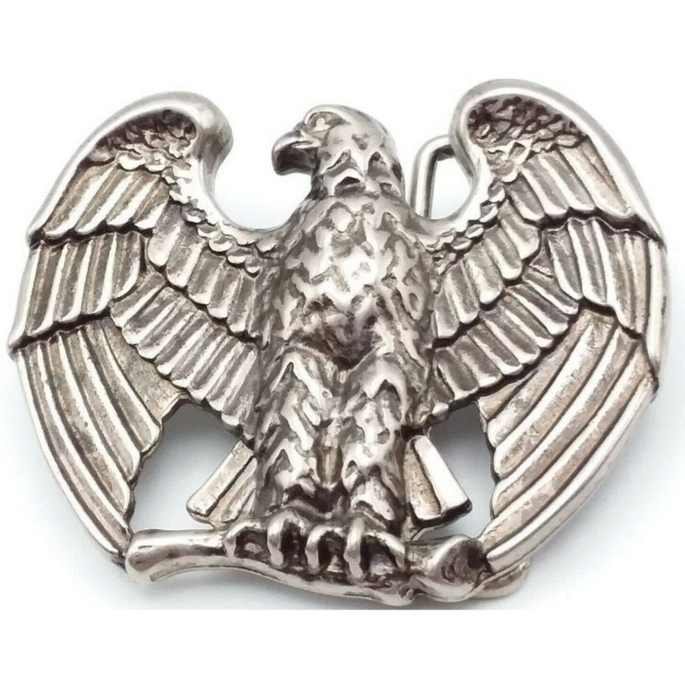 Avon Magestic American Bald Eagle Bird Buckle Patriotic Biker USA 250 Pewter VTG